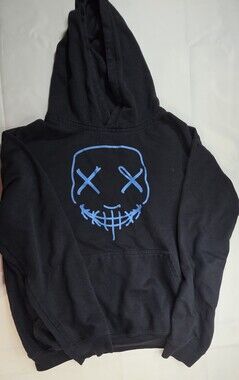 L.A.T Apparel Neon Stitch Smiley Face Hoodie Size XL Unisex Sku 0386